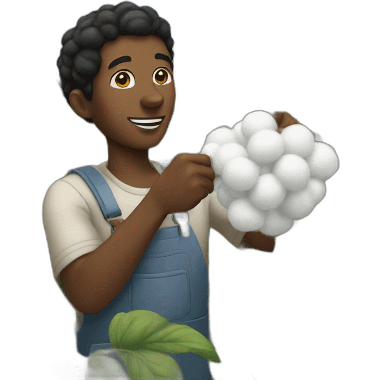 Black man picking cotton emoji