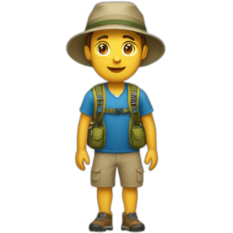 a tourist in hiking clothes emoji