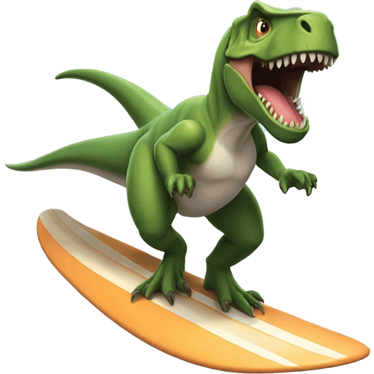 Trex Surfing Surfing durin gesture emoji