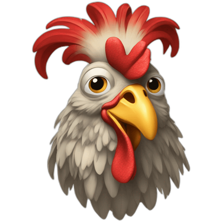 Un coq sur un âne emoji