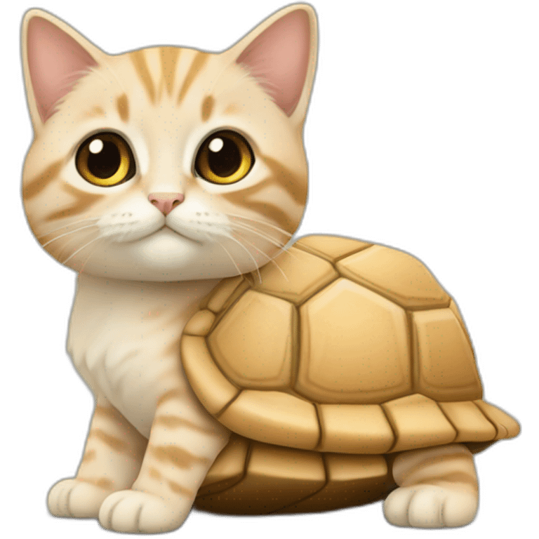 Chaton sur tortue emoji