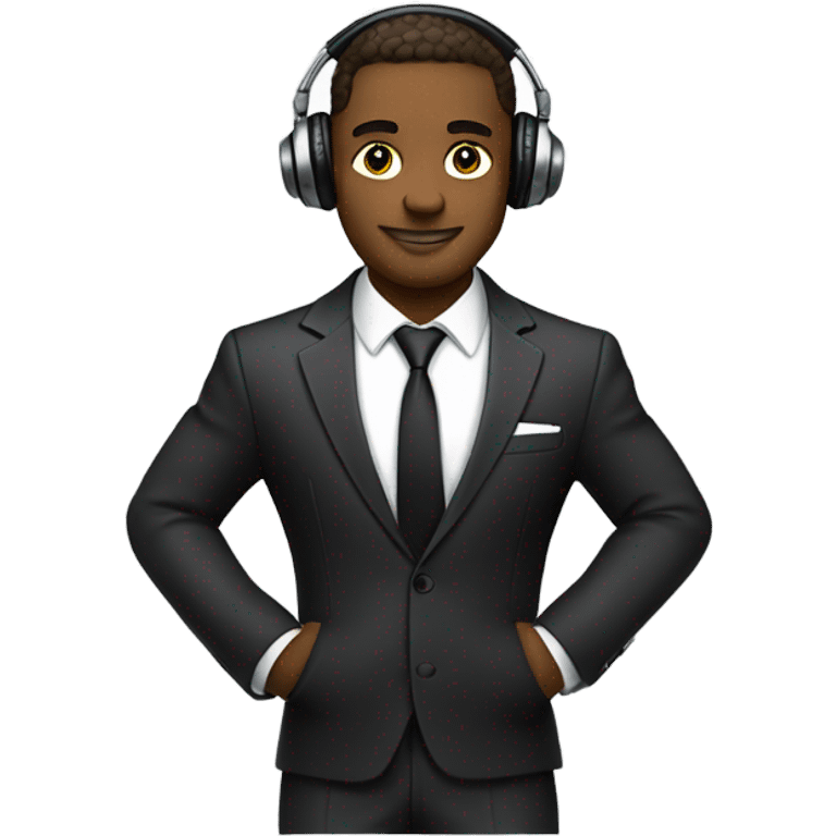 DJ wearing a business suit emoji