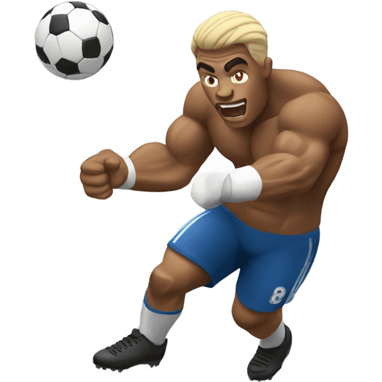 muscular soccer play emoji