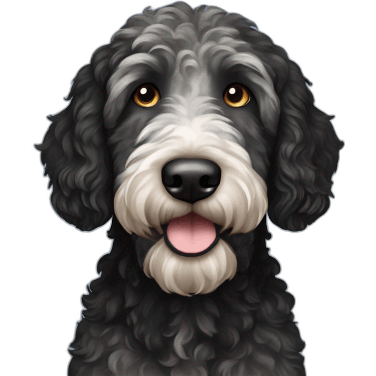 Black dark merle black labradoodle emoji