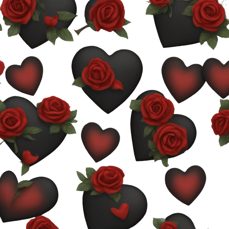 Black heart red Rosen emoji