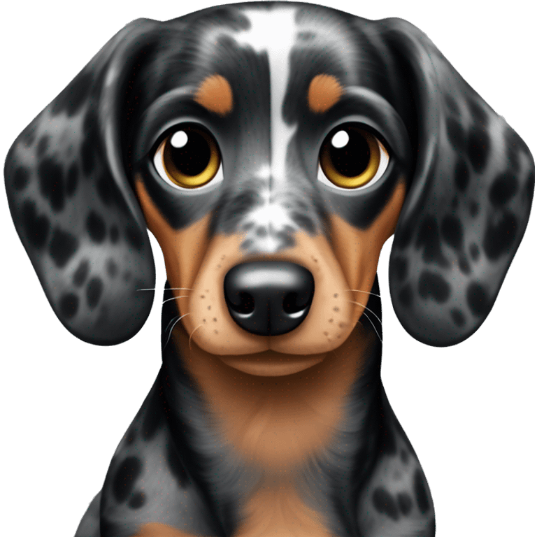 Black Merle mini dachshund  emoji