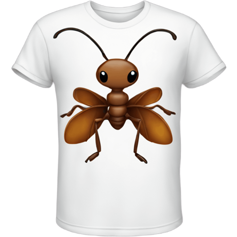 An ant wearing a tshirt emoji