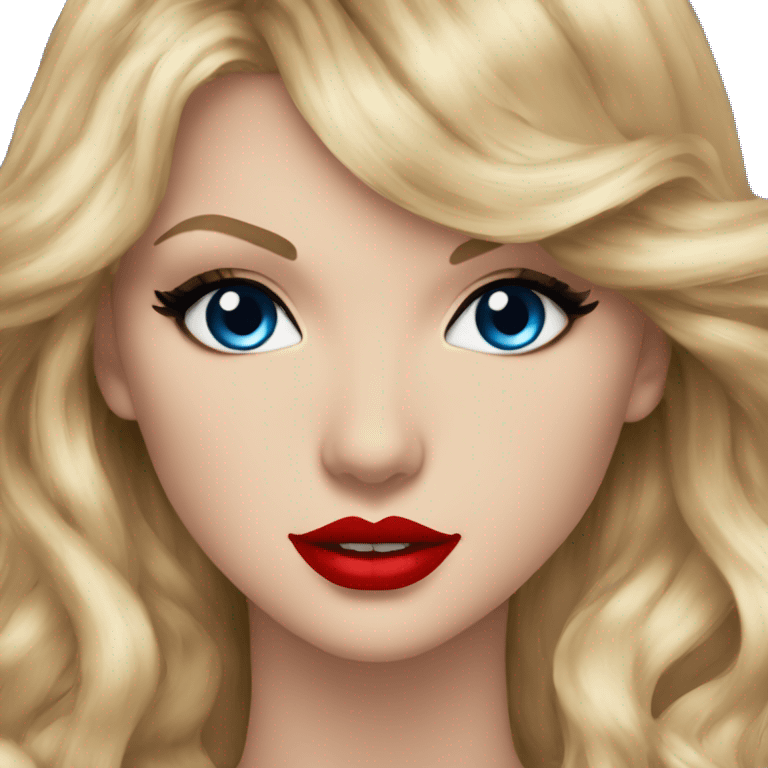 Taylor Swift blue eyes blond long hair red lipstick  emoji