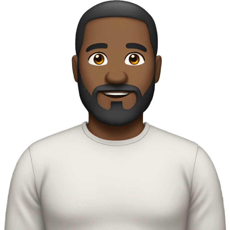 fifty year old black male with black beard and black hair crop top emoji