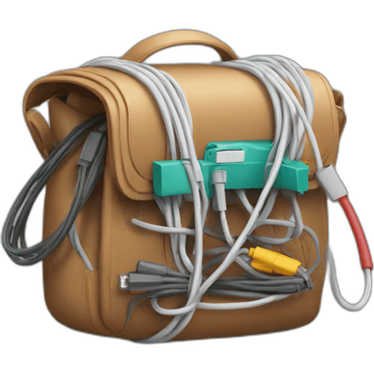 bag with tech cables emoji