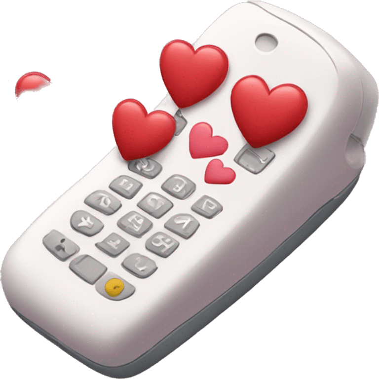 Make a phone with hearts in it emoji