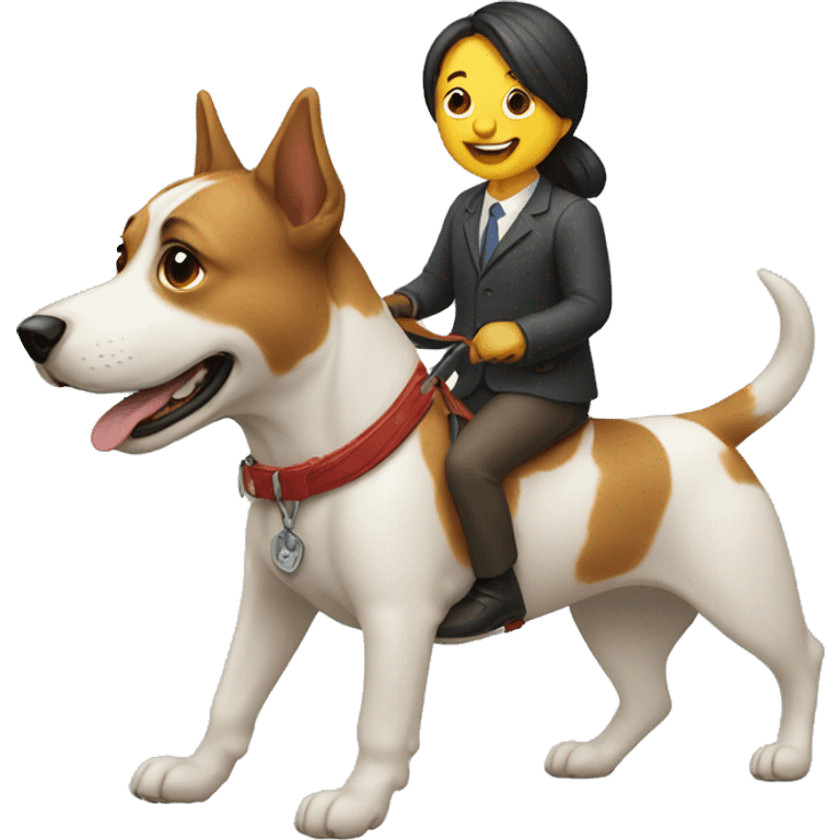 dog with a people riding it emoji