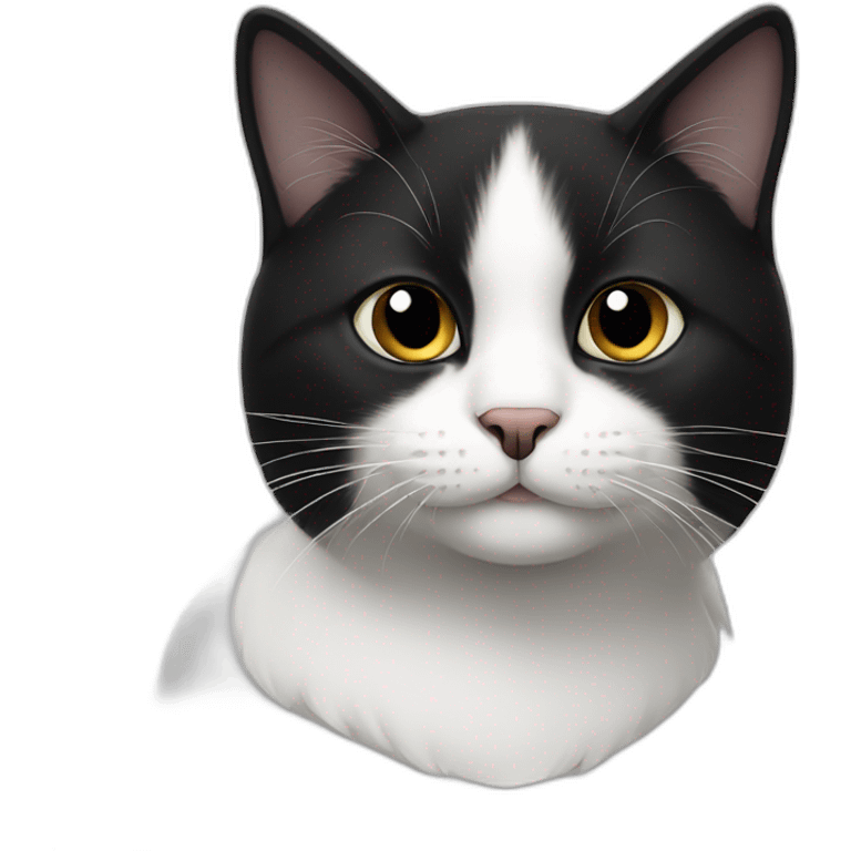 A black and white cat emoji