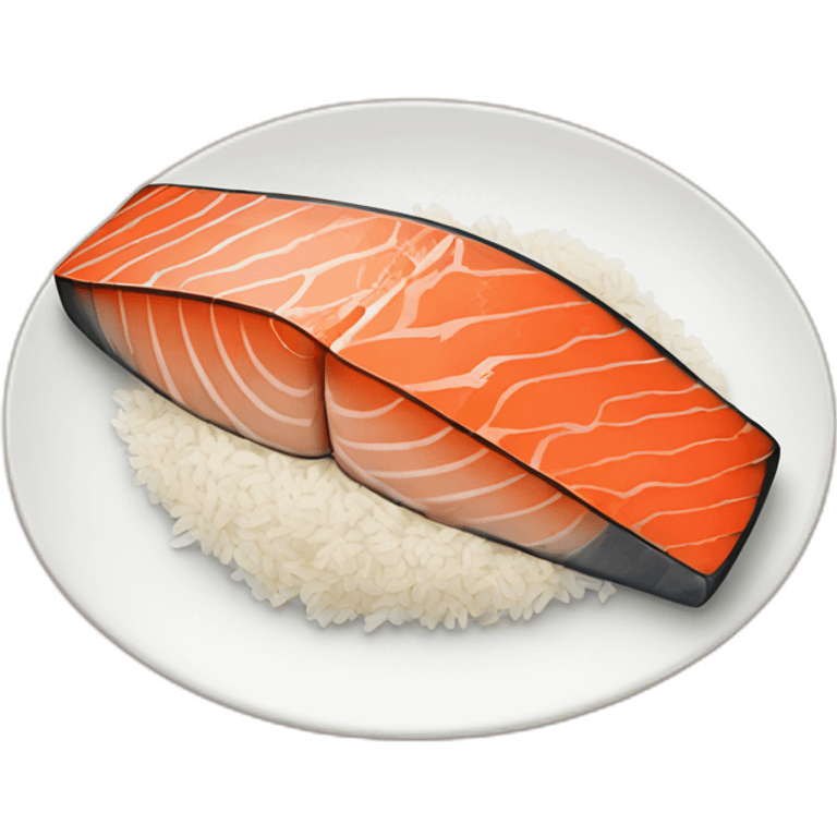 salmon steak with rice emoji