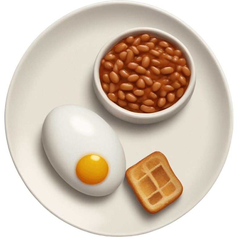 Egg and baked bean on plate emoji