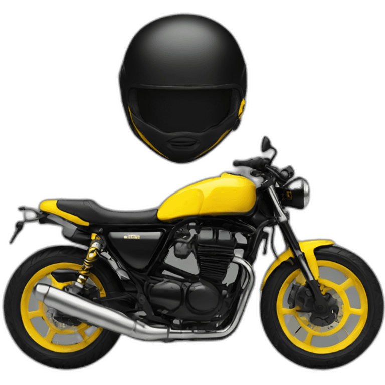 biker helmet black and yellow emoji