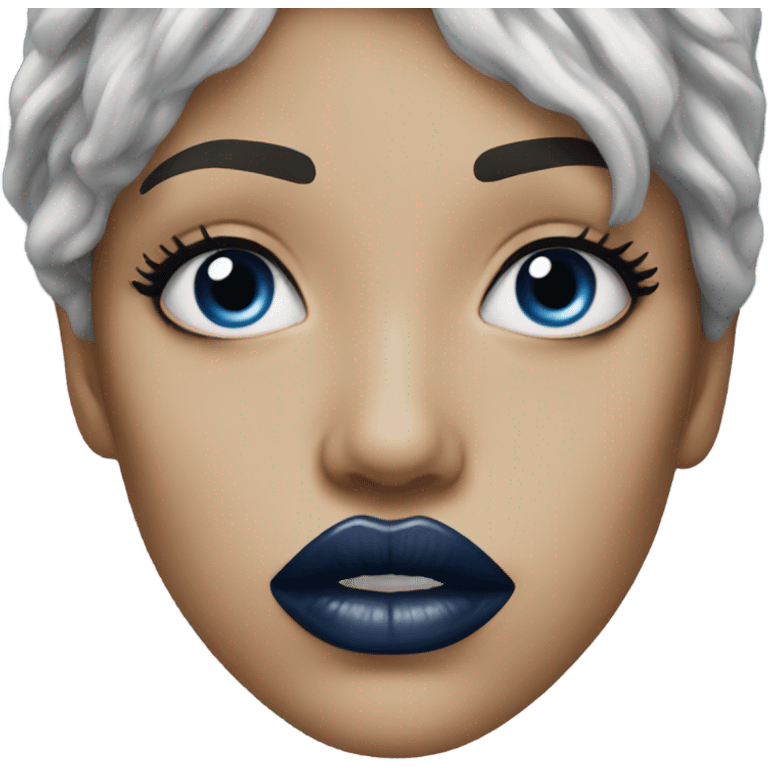 realistic dark blue lips emoji