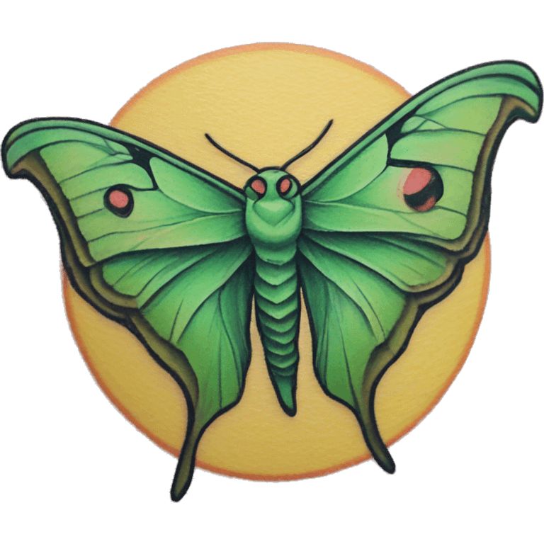 Luna moth knee tattoo emoji