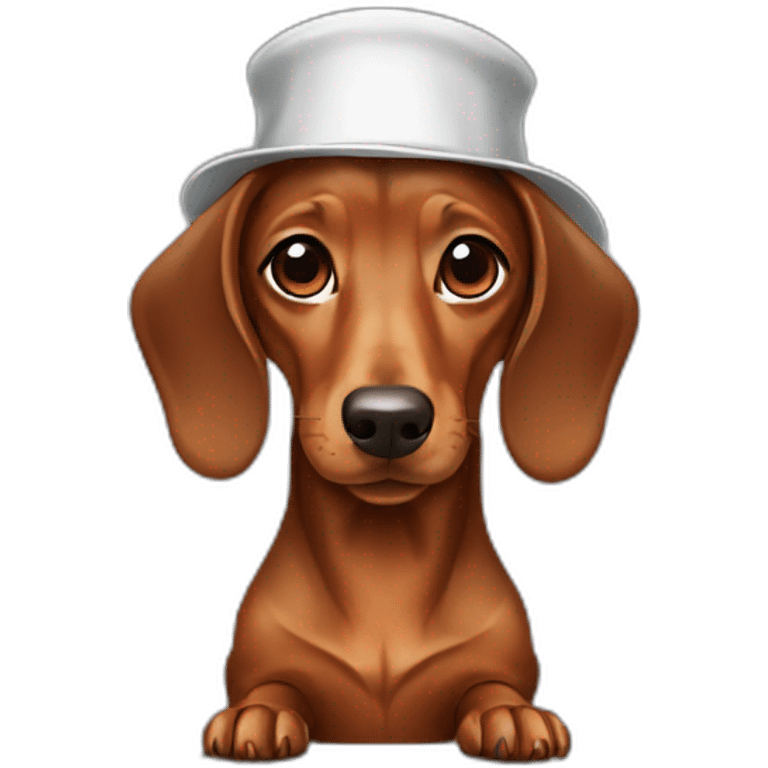 Dachshund brown, doctor hat emoji