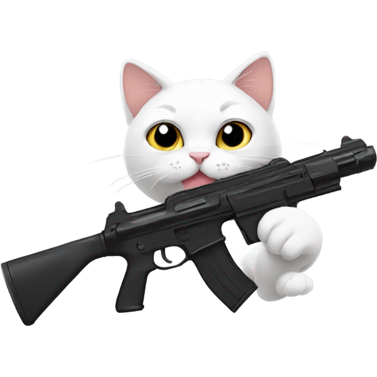 Cat with gun anime emoji