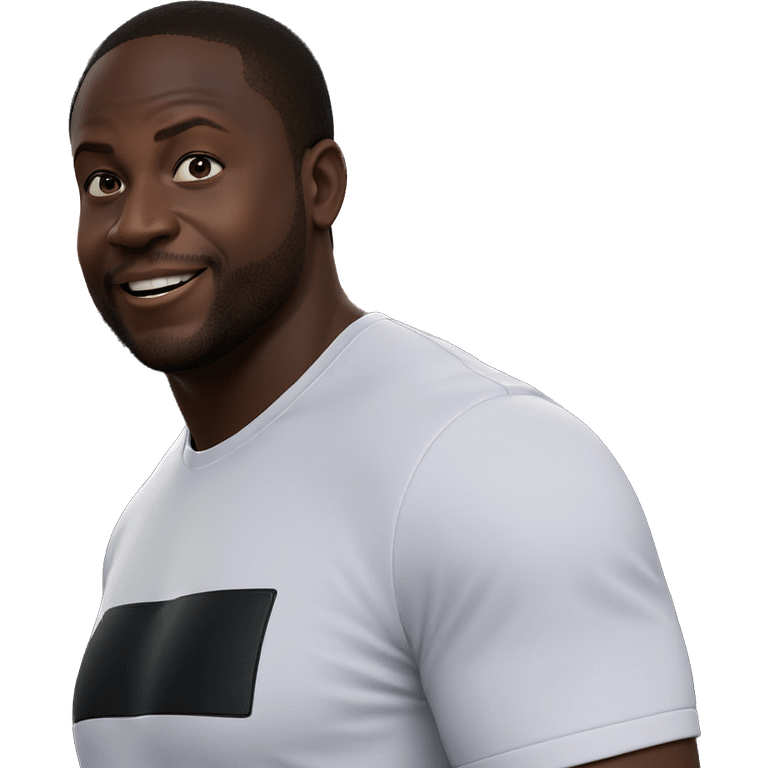 dark-skinned male in white shirt emoji