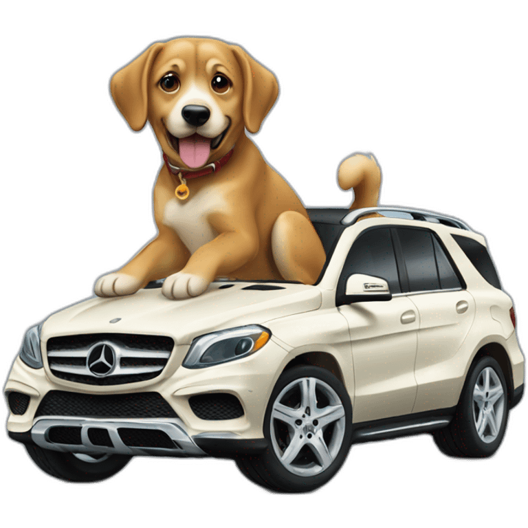 Chien sur une Mercedes  emoji