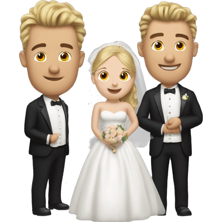 A bride head hog and a groom head hog emoji