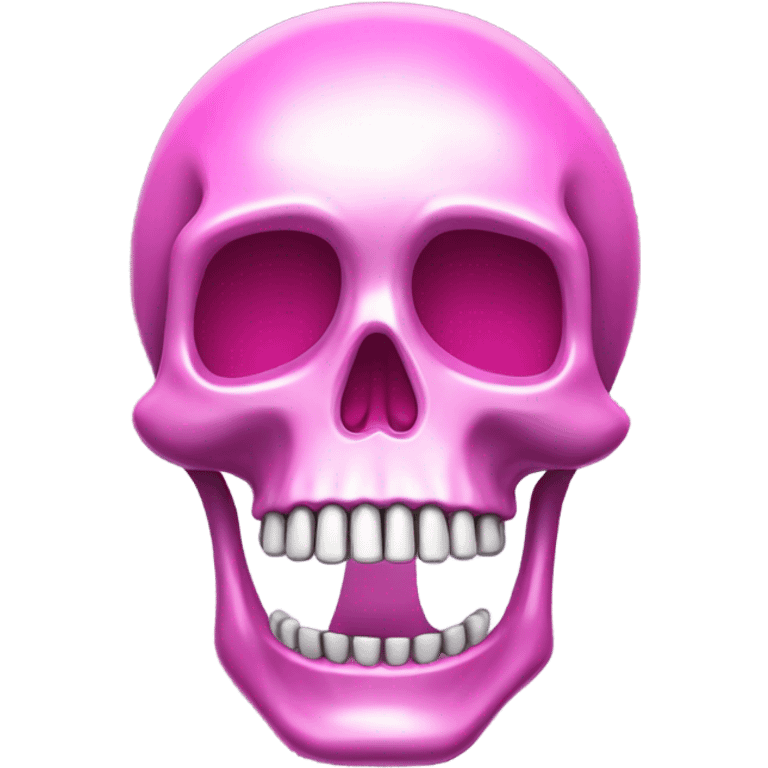 Pink skeleton made of chrome emoji