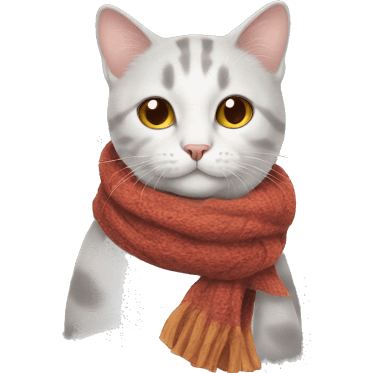 A cat wearing a scarf emoji