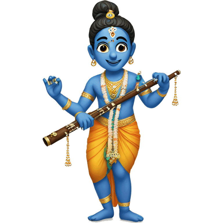  Krishna with flute emoji