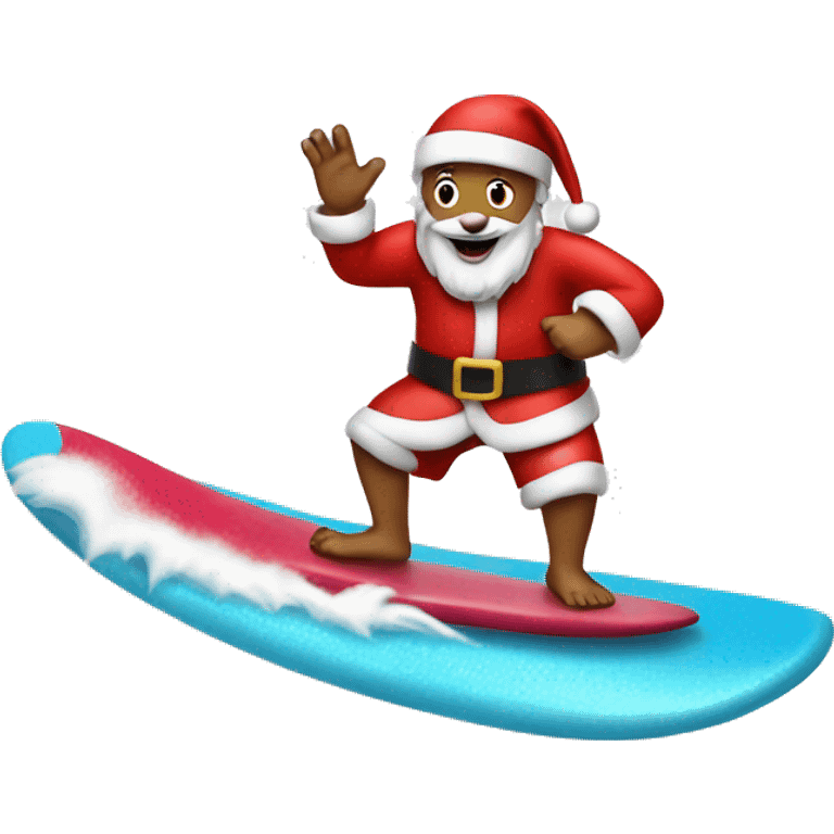 Santa on a surfboard emoji