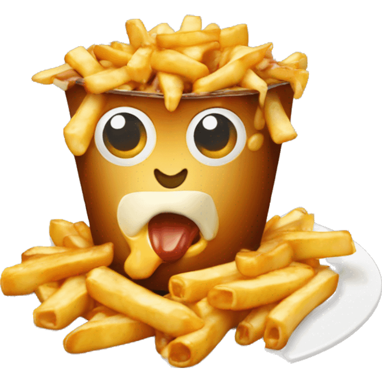 Poutine qui mange une poutine emoji