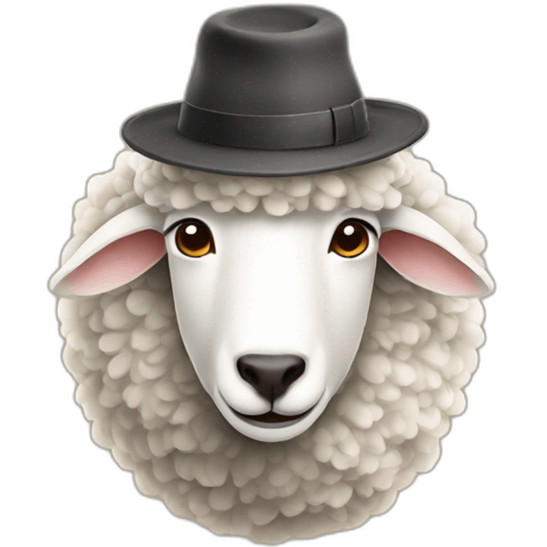 Sheep with a hat emoji