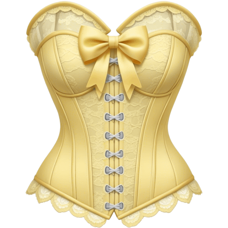 pastel yellow lace corset with bows emoji