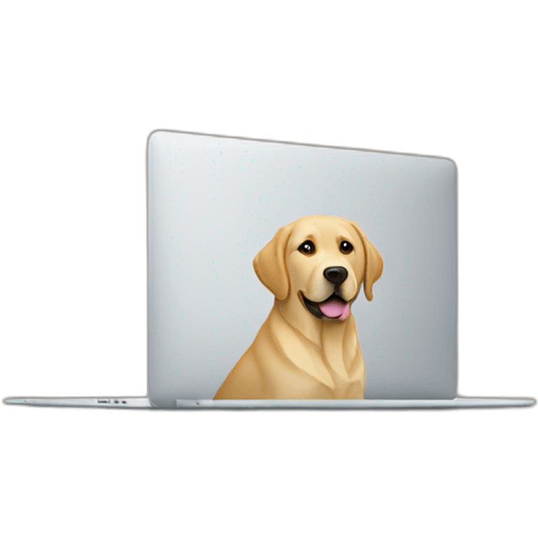 Labrador behind macbook emoji