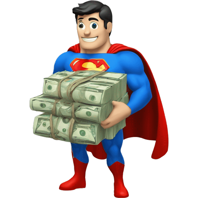 Superman with bag of money emoji