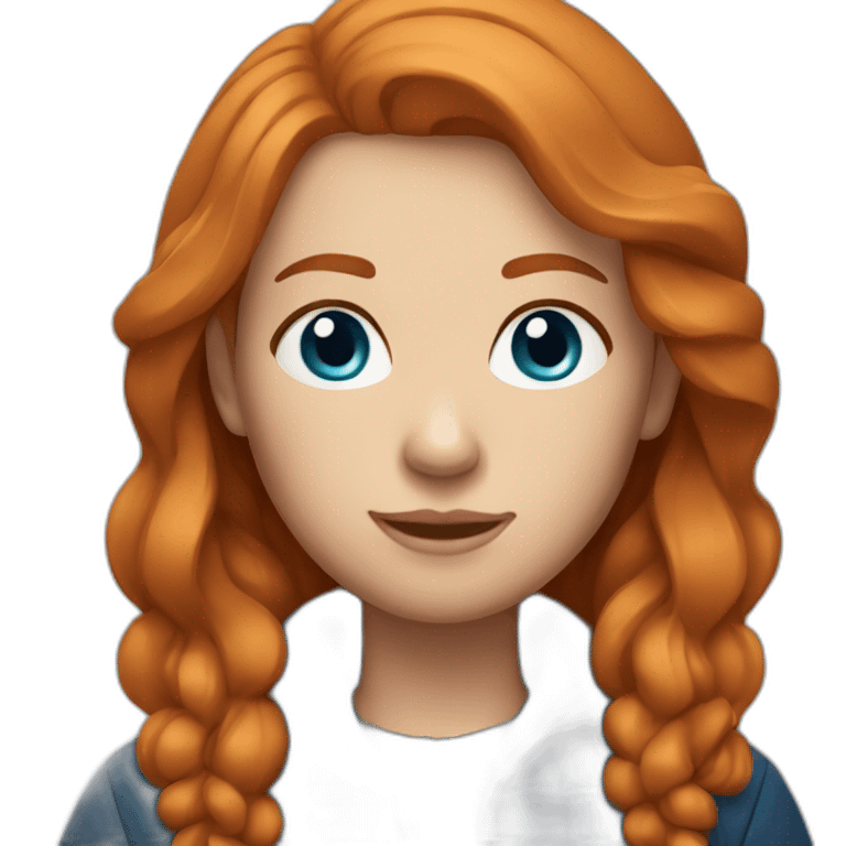 Ginger hair and blue eyes woman with Canadian jacket emoji