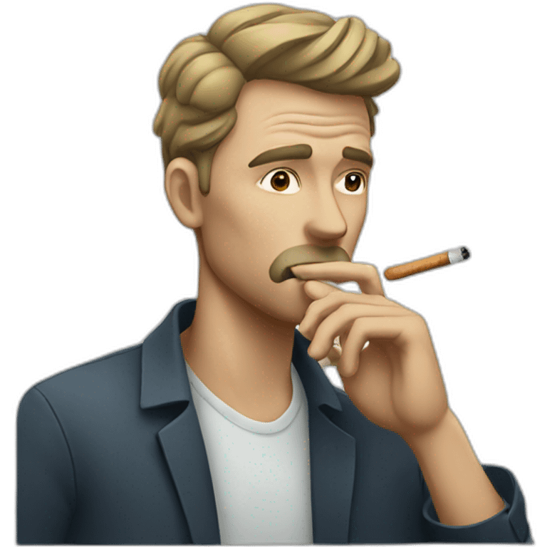 White man smoking cigarette emoji