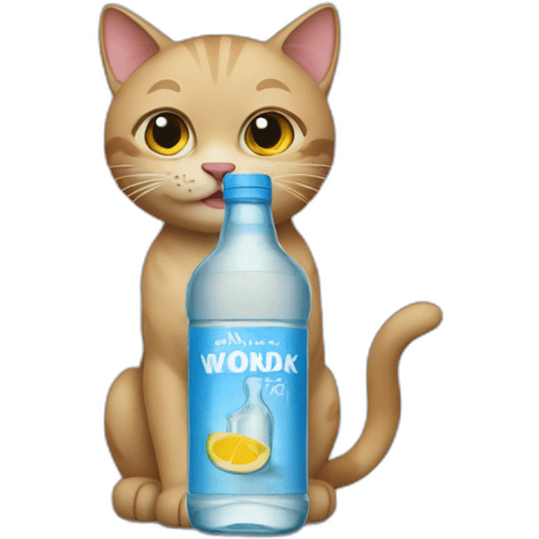 cat with bottle of vodka emoji