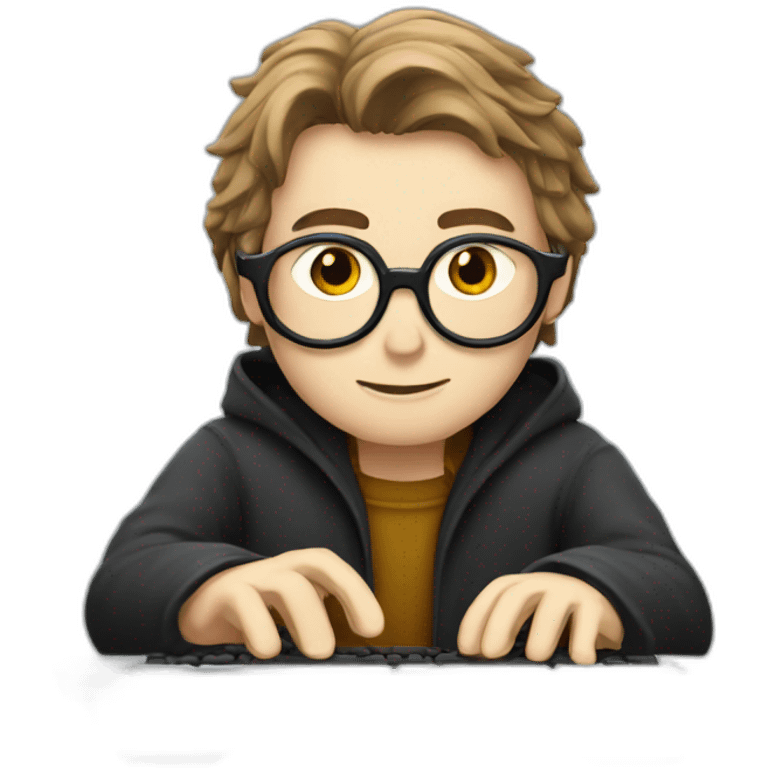 harry potter typing on computer emoji