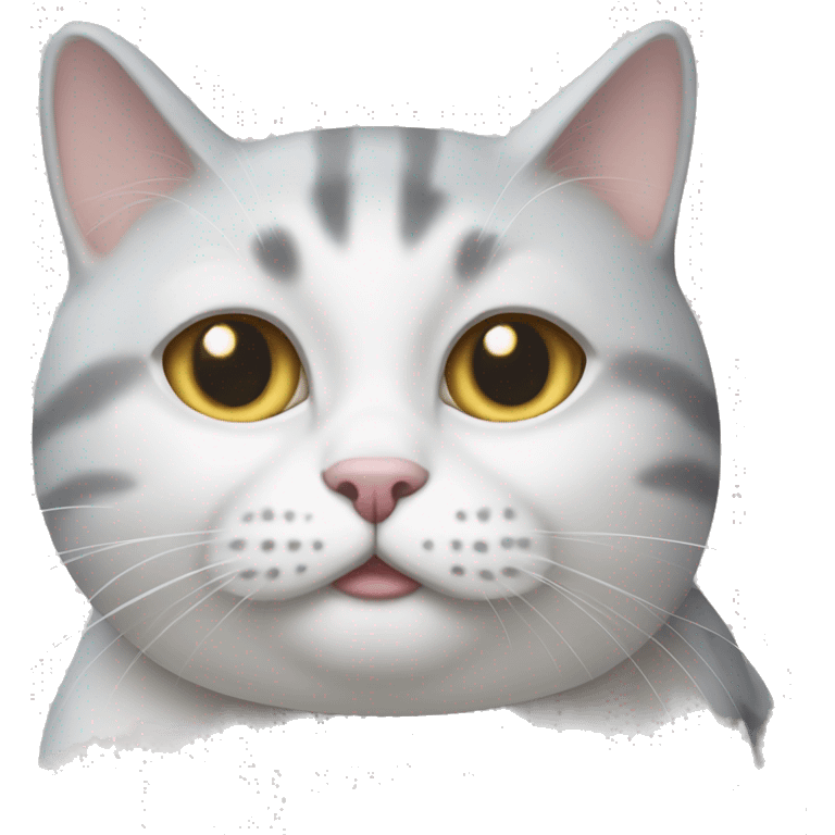 Fat white and grey cat emoji