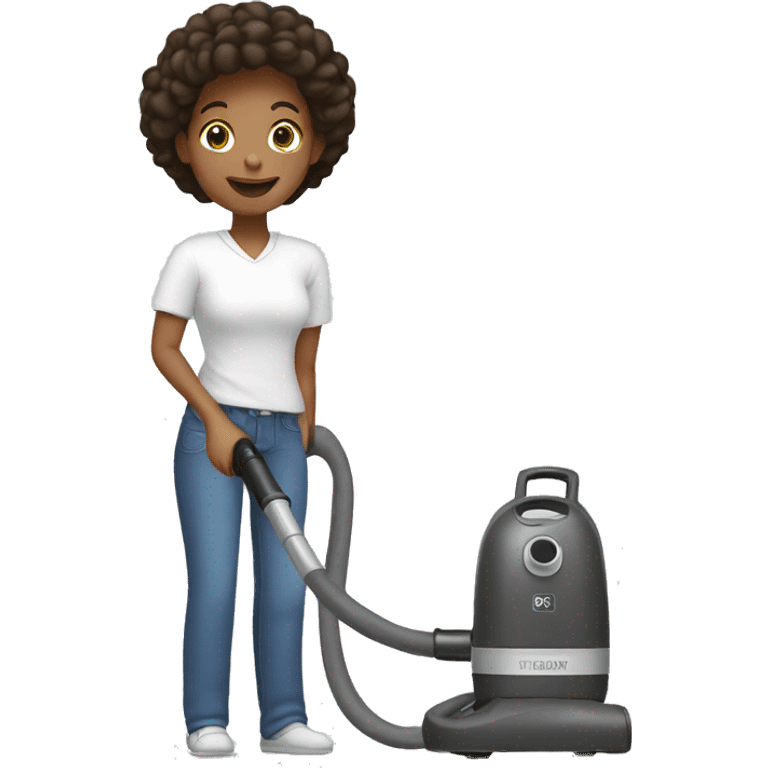 white customer using a vacuum\ emoji