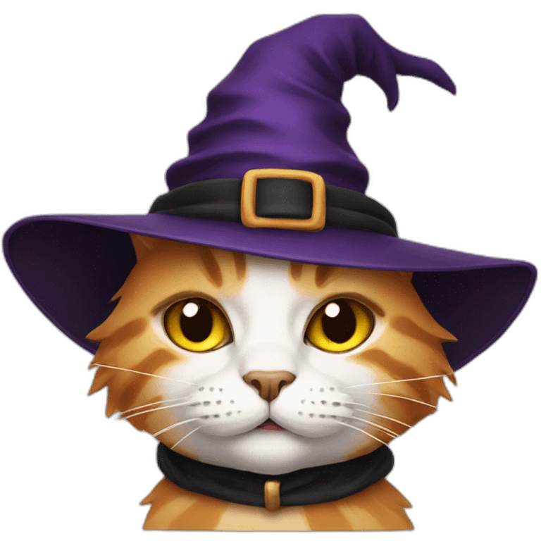 cat wearing witch hat emoji