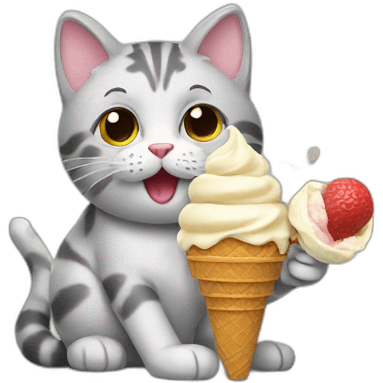 Cat eating ice cream  emoji