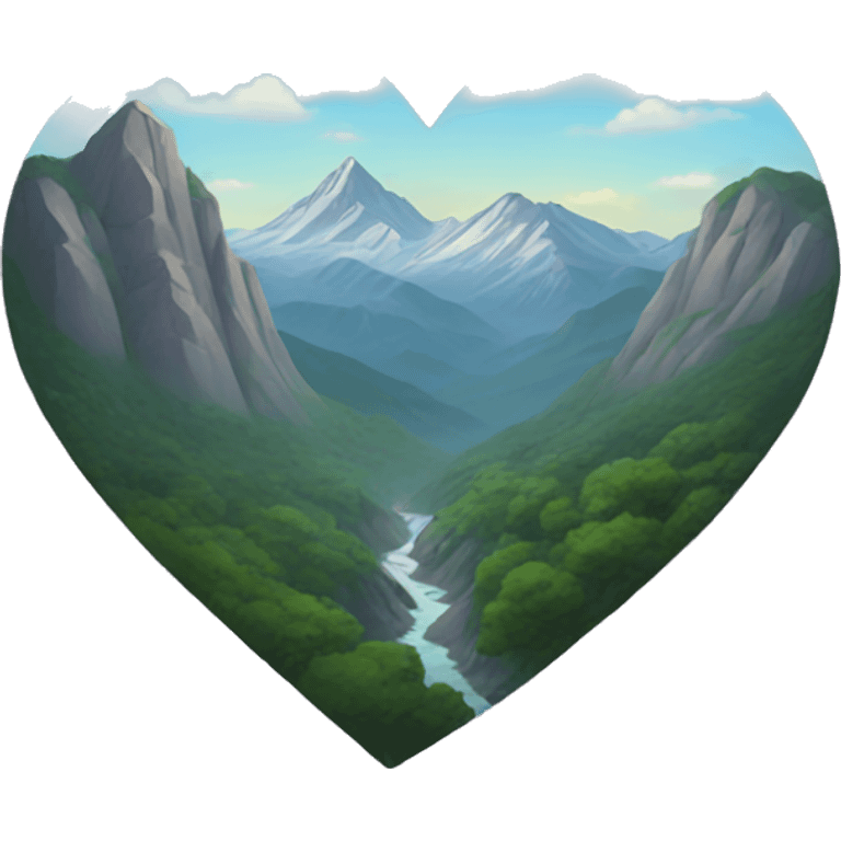 Heart in mountain emoji