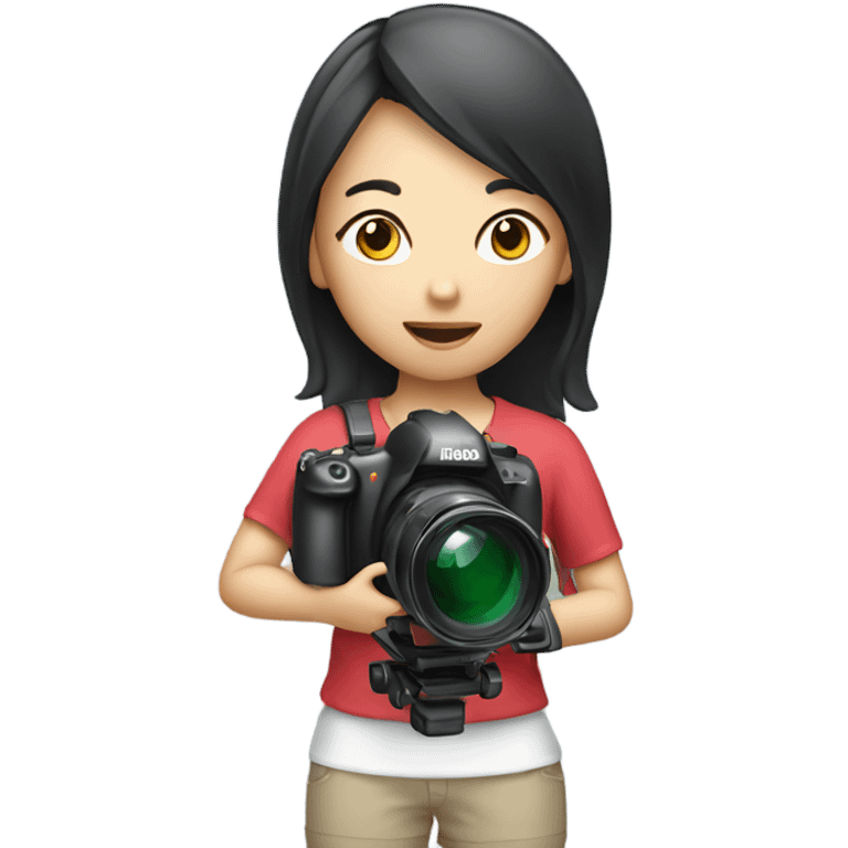 asian girl with video camera emoji