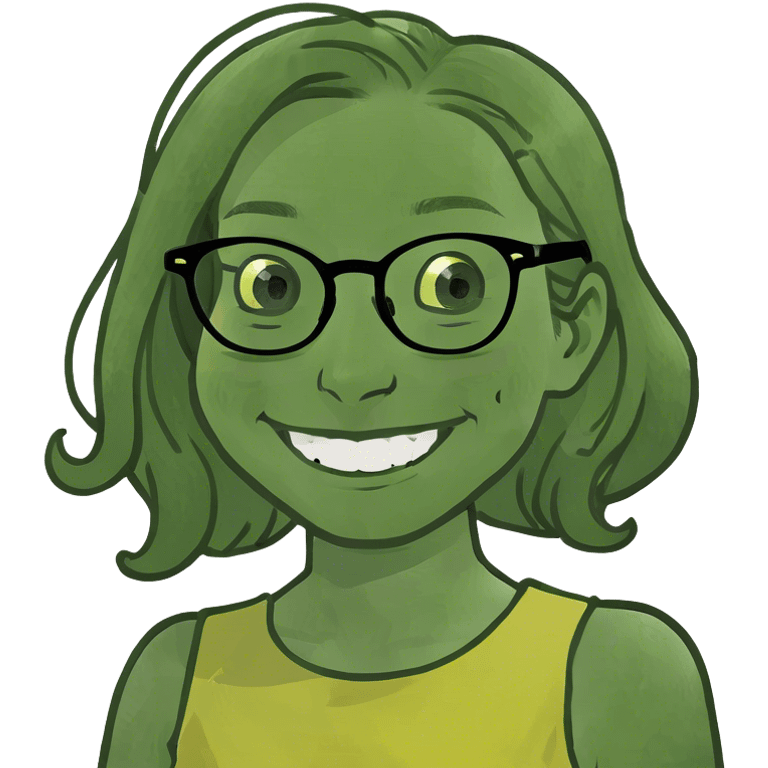 smiling girl with glasses emoji