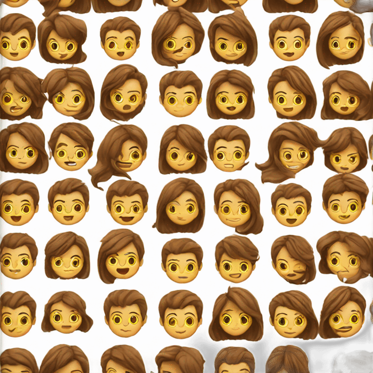 Boyfriend brown hair taking care of its brown hair girlfriend emoji