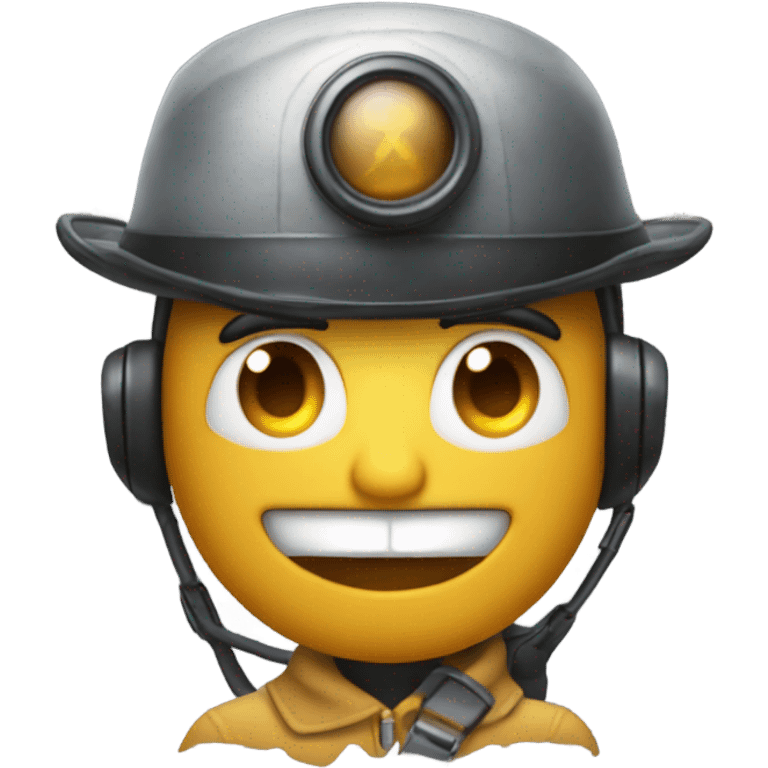 emoticon with smirk wearing helicopter hat and doing sizzler face emoji