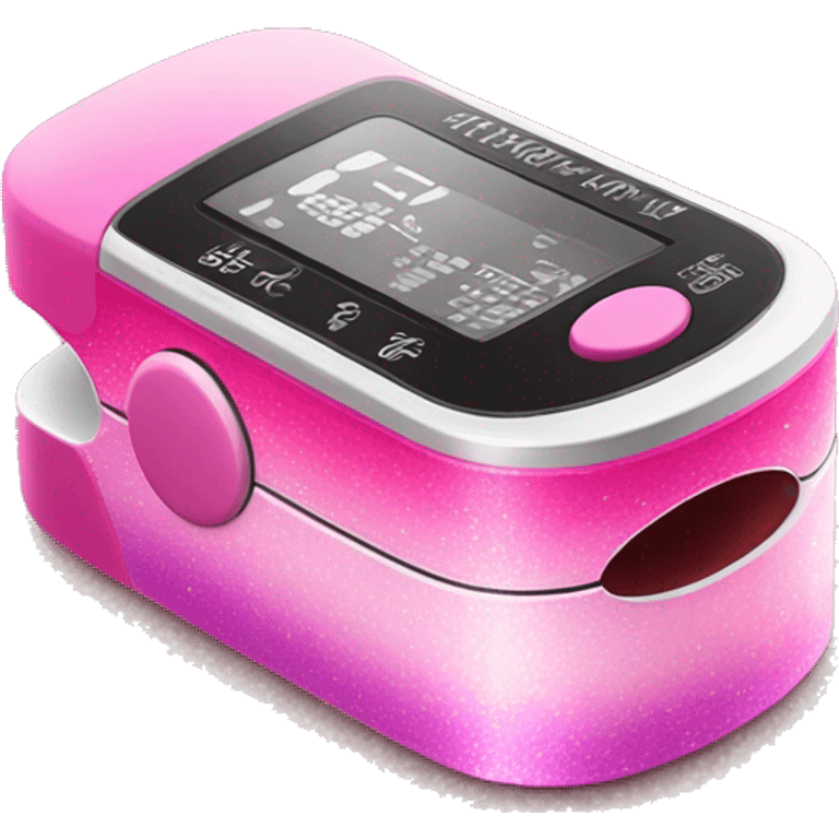 Pink ombre pulse oximeter with glitter  emoji